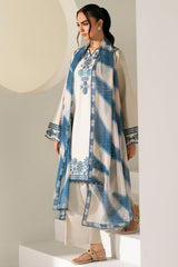 Farasha | Summer Weaves Embroidered Lawn | Dusty Marble