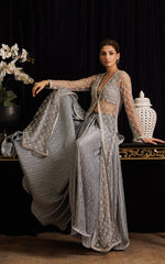 Threads and Motifs | Formal Dresses 25 | Net Embroidered Jacket with Tube and Skirt