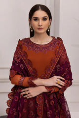 Alizeh | Formals Collection | Rust Dress 3 piece - RTW1011