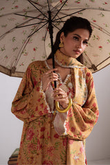 Cross Stitch | Khaddar Linen 25 | MUSTARD ORCHID