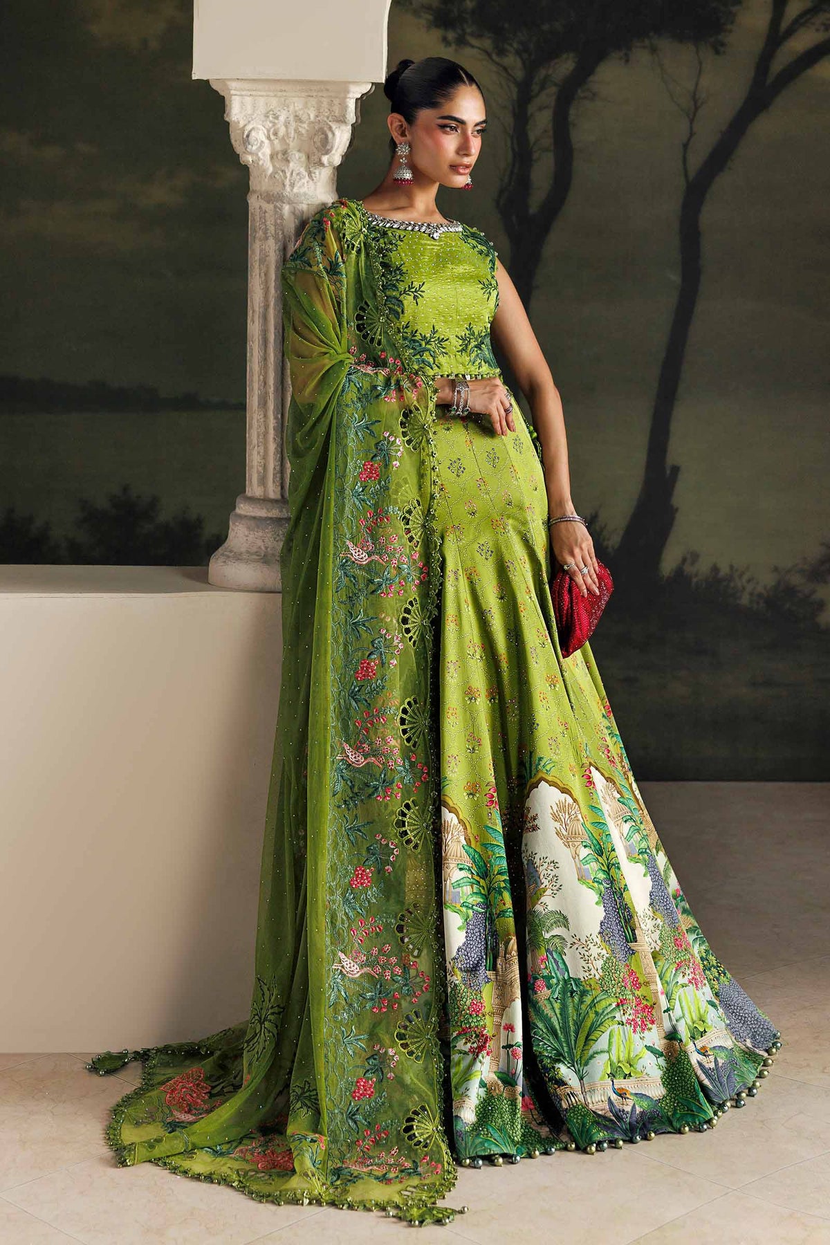 Maria B | 3 Piece Unstitched Embroidered | SR-01-06-Peridot Green