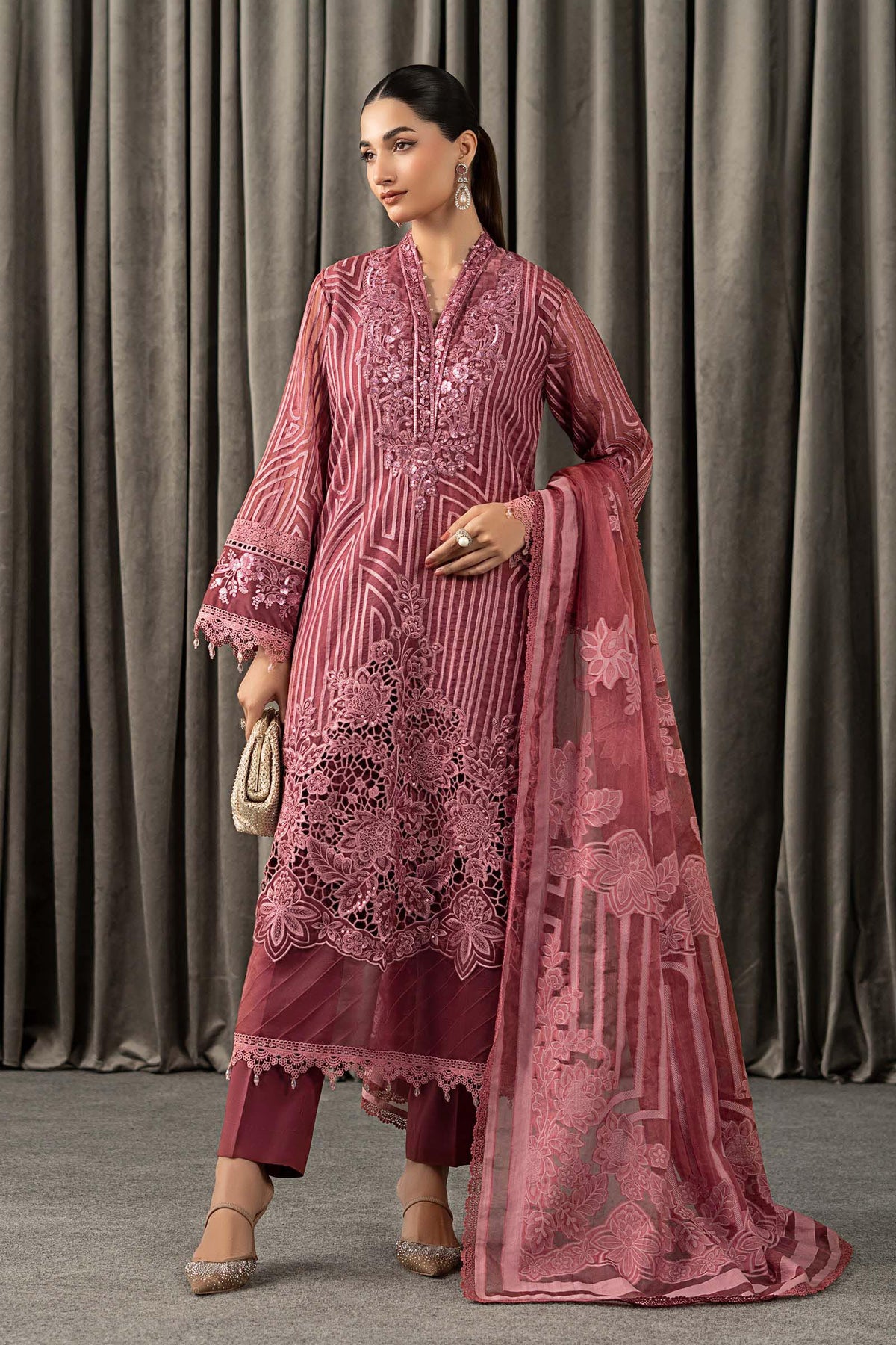 Maria B | Winter Luxe Pret 25 | WLS-1304-Ash Pink