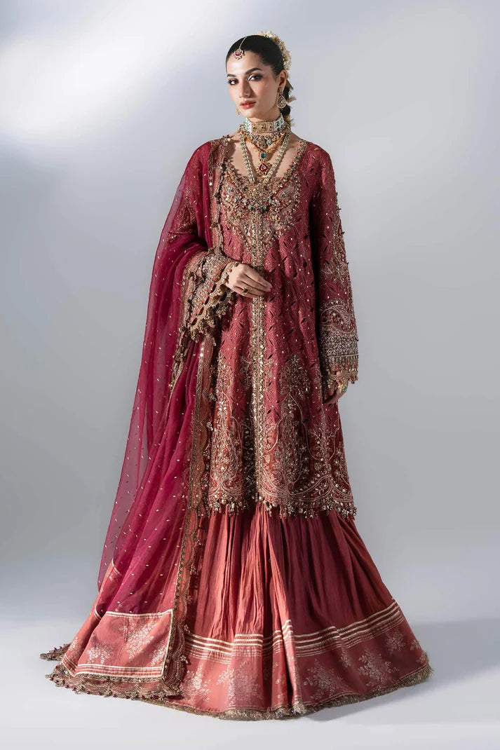 Maria B | Mbroidered Wedding Formals 26 | BD-3108-Deep Salmon pink