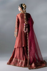 Maria B | Mbroidered Wedding Formals 26 | BD-3108-Deep Salmon pink
