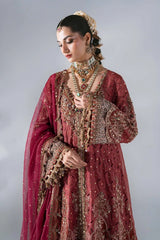 Maria B | Mbroidered Wedding Formals 26 | BD-3108-Deep Salmon pink