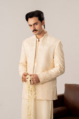 Bosky Kurta Trouser with Embroidered Open Prince Coat - 3PC