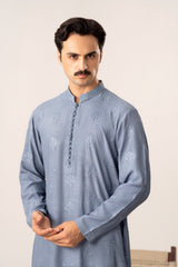 Virsa - Ice Blue Embroidered Kurta Trouser