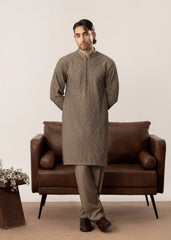 Maahir - Taupe Embroidered Kurta Trouser