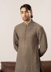 Maahir - Taupe Embroidered Kurta Trouser