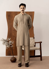 Shauq - Beige Embroidered Kurta Trouser