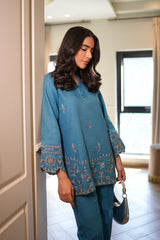 Sahar | Pret Essentials Winter 25 | Lunar Blue