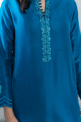 Wahaj M Khan | Lra Eid Collection 26 | Teal Red Rawsilk Set