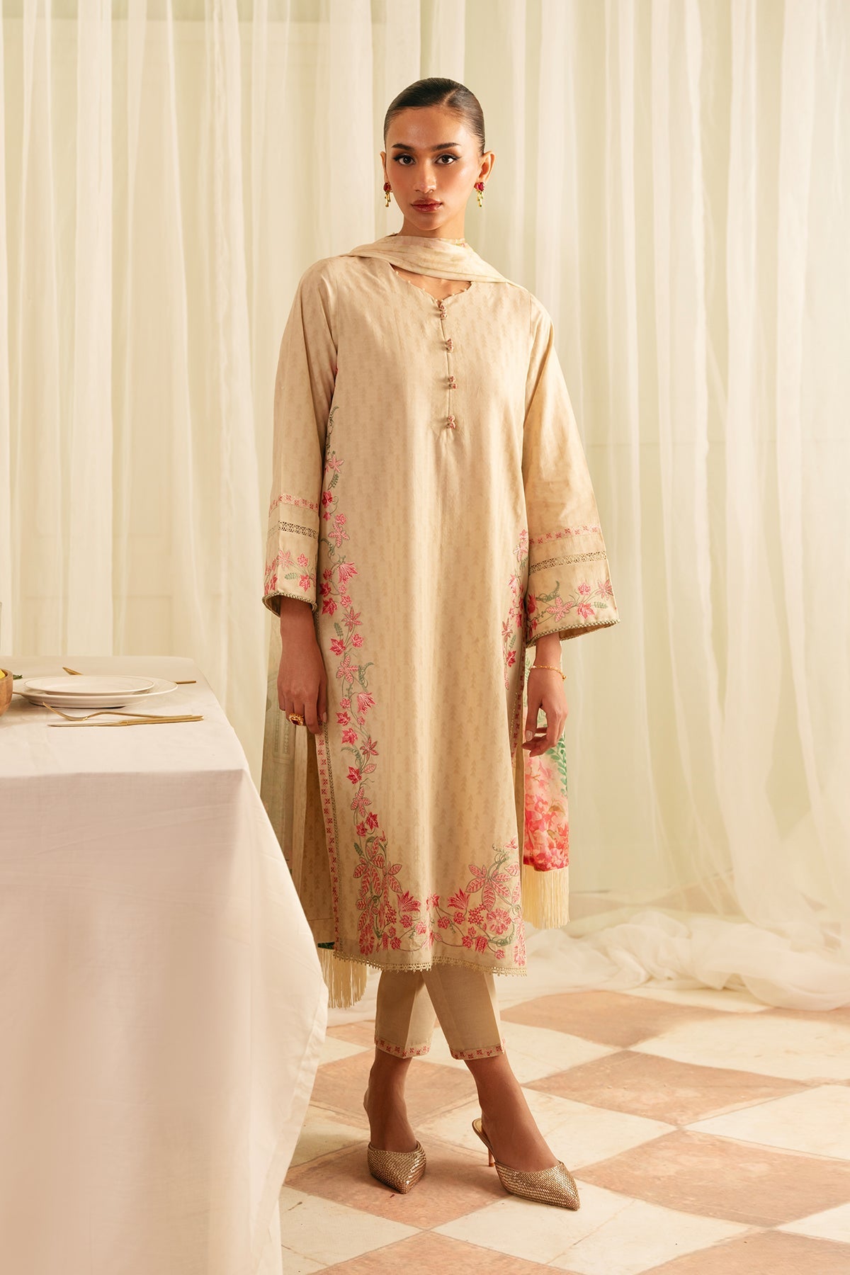 Sahar | Festive Edit | Botanic Beige