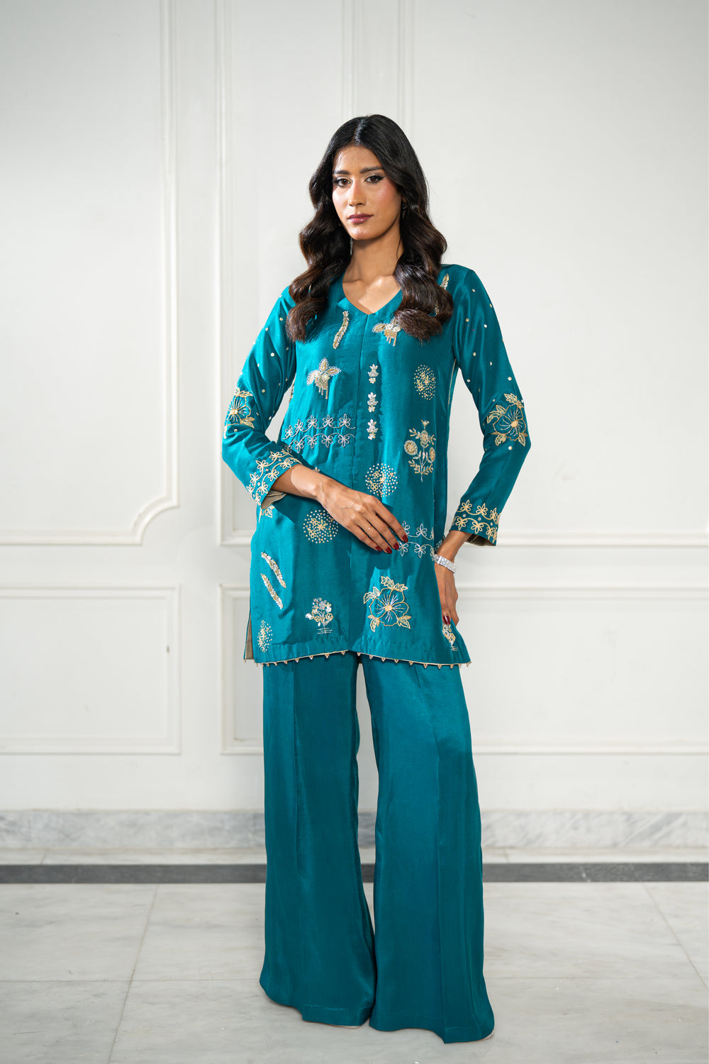 Wahaj M Khan | Lra Eid Collection 26 | Turquoise Rawsilk Lyra JS