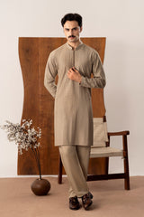 Shauq - Beige Embroidered Kurta Trouser