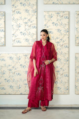 Wahaj M Khan | Lra Eid Collection 26 | Magenta Organza Cape Set