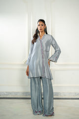 Wahaj M Khan | Lra Eid Collection 26 | Grey Rawsilk Wrap