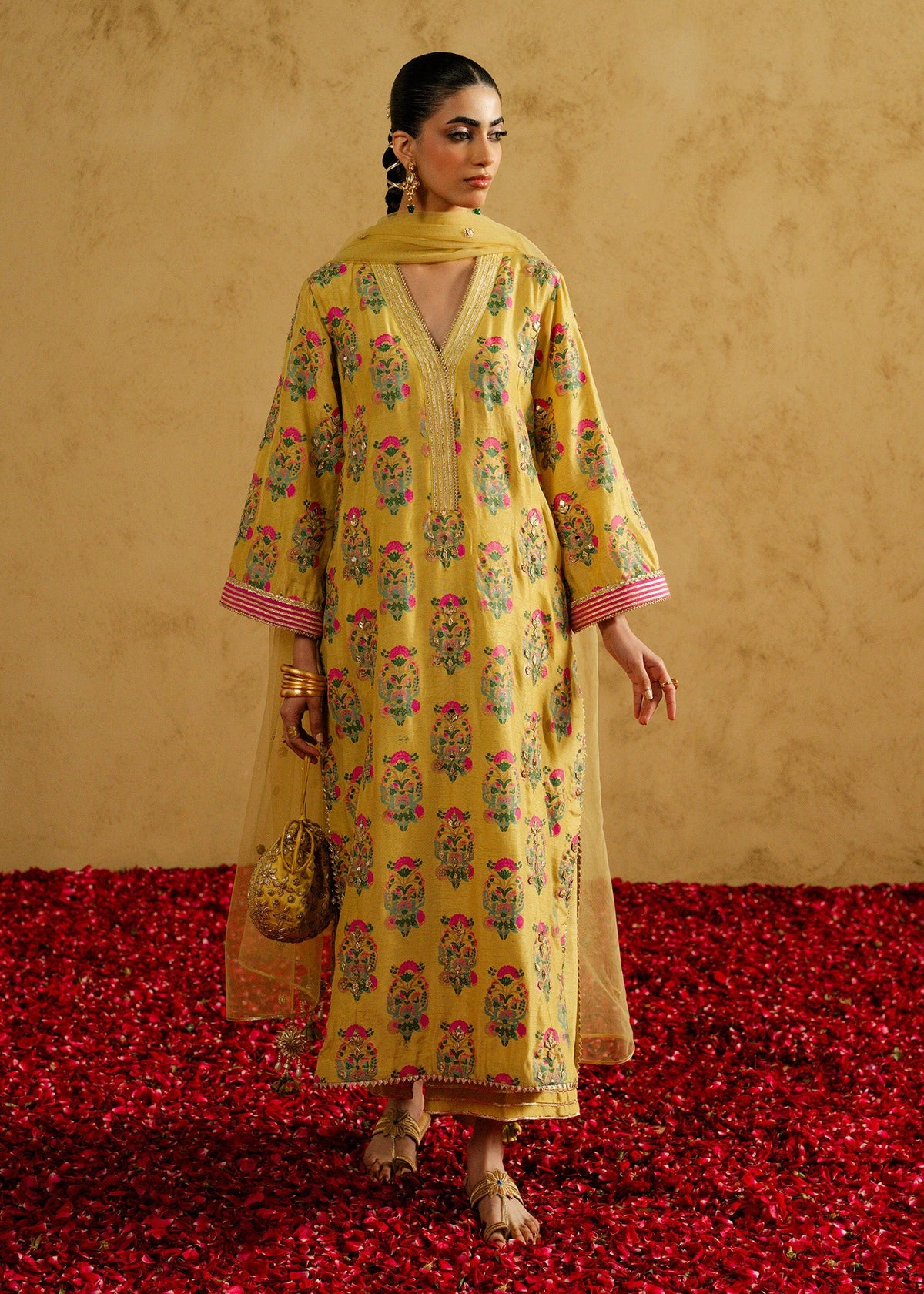 Mahgul | Chanderi Eid Edit | Marigold Mist