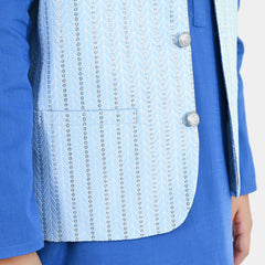 Boys Poly Viscose Waistcoat (Cloudy) - Blue | Zayan Clothing UK