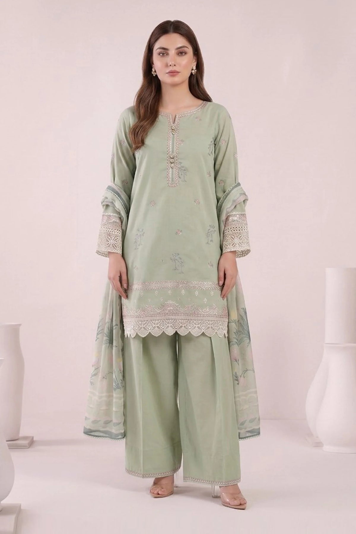 Maria B | 3 Piece Embroidered | DW-EA26-115-Green