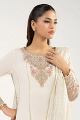 Maria B | 3 Piece Embroidered | DW-EA25-122R1-Off White