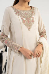 Maria B | 3 Piece Embroidered | DW-EA25-122R1-Off White