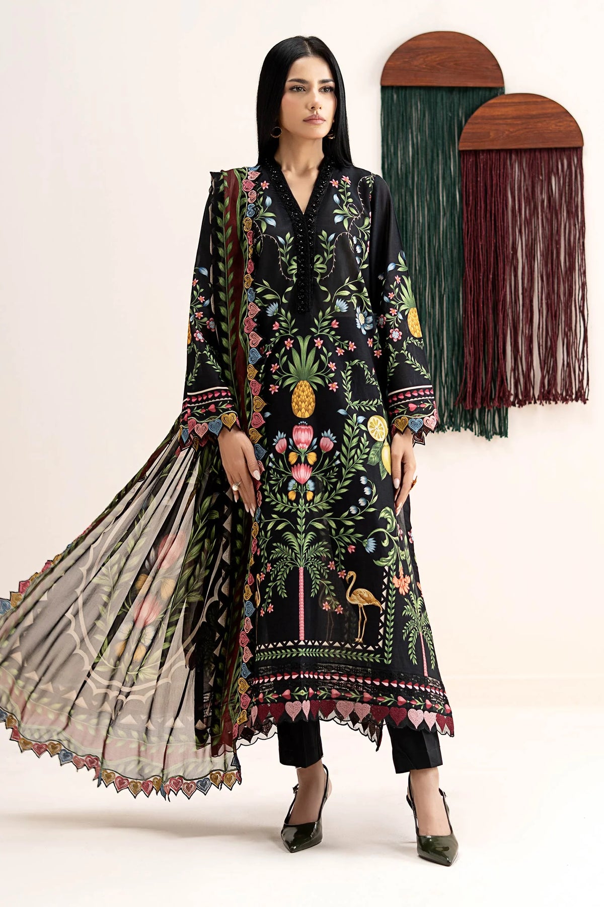 Maria B | 3 Piece Embroidered | DW-EA26-16-Black