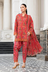 Maria B | 3 Piece Embroidered | DW-EA26-23-Red