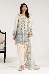 Maria B | 3 Piece Embroidered | DW-EA26-70-Off White