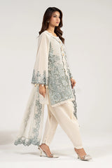 Maria B | 3 Piece Embroidered | DW-EA26-70-Off White