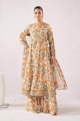 Maria B | 3 Piece Embroidered | DW-EA26-71-BEIGE
