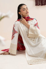 Maria B | 3 Piece Embroidered | DW-EF21-40R1-Off White