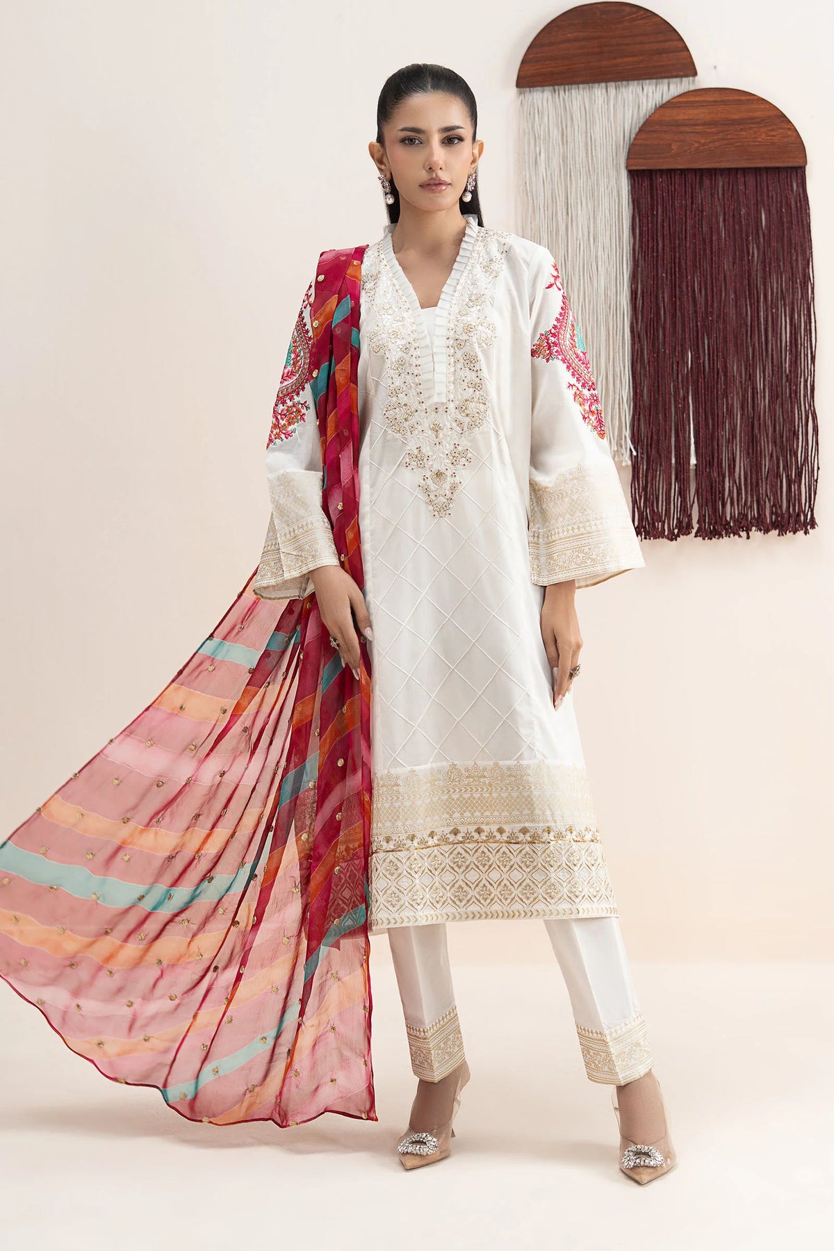 Maria B | 3 Piece Embroidered | DW-EF21-40R1-Off White
