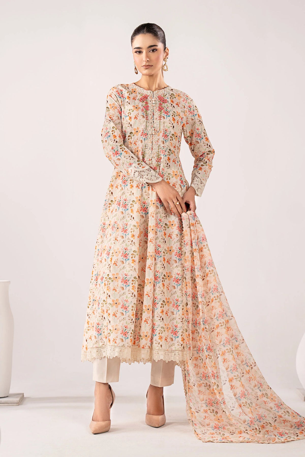 Maria B | 3 Piece Embroidered | DW-EF26-195-BEIGE