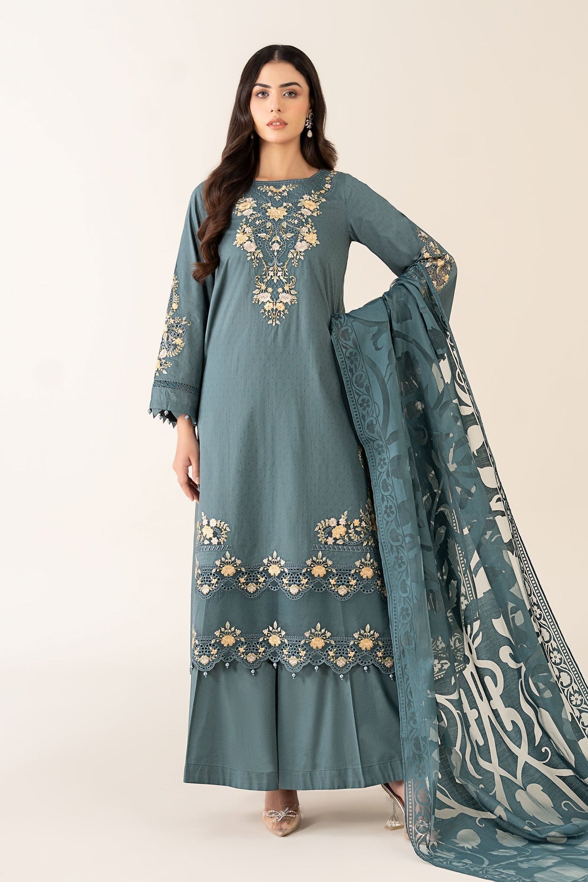 Maria B | Luxury Winter Pret 25 | DW-PF25-03-Tea