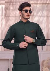 (3 Piece) - Green Suit with Matching Waistcoat