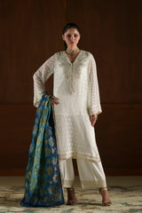 Ethnc | 4 Piece EMBROIDERED SUIT 26 | WHITE | E0785