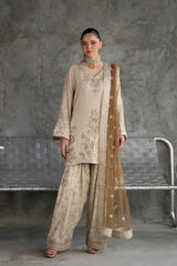 Ethnc | 3 Piece EMBROIDERED SUIT 26 | LEMON ICING E1060