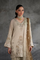 Ethnc | 3 Piece EMBROIDERED SUIT 26 | LEMON ICING E1060