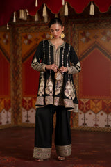 Ethnc | 2 Piece EMBROIDERED SUIT 26 | JET BLACK E1066