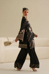 Ethnc | 2 Piece EMBROIDERED SUIT 26 | JET BLACK E1082