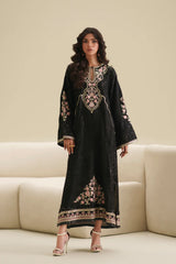 Ethnc | 3 Piece EMBROIDERED SUIT 26 | JET BLACK E1088