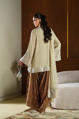 Ethnc | 3 Piece EMBROIDERED SUIT 26 | Pale Yellow E1089