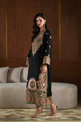 Ethnc | 1 Piece EMBROIDERED SUIT 26 | JET BLACK E1098