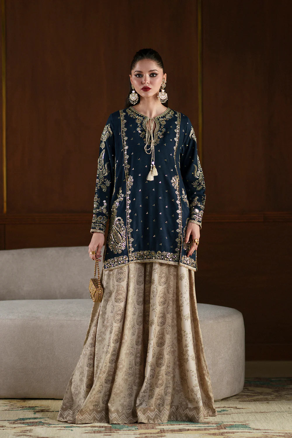 Ethnc | 2 Piece EMBROIDERED SUIT 26 | COBALT E1110