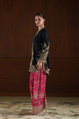 Ethnc | 3 Piece EMBROIDERED SUIT 26 | JET BLACK E1119