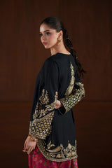 Ethnc | 3 Piece EMBROIDERED SUIT 26 | JET BLACK E1119