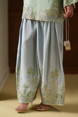 Ethnc | 2 Piece EMBROIDERED SUIT 26 | PASTEL GREEN E1124