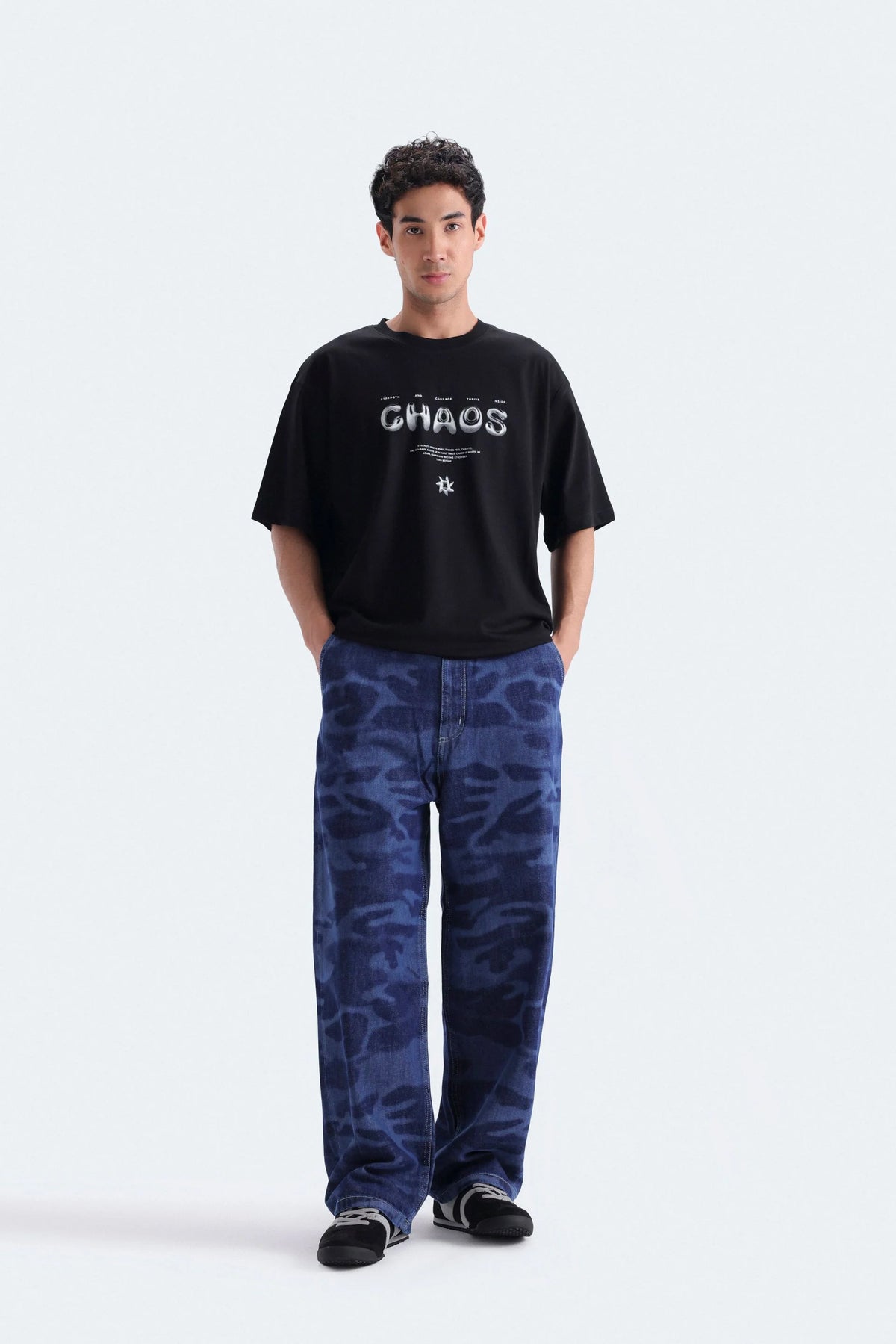 Zayan Clothing | Outfitter | Skater Fit Jeans With Laser Print