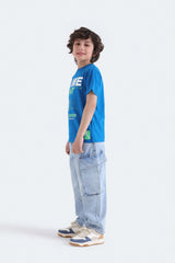 Outfitter Regular Fit Graphic T-Shirt With Label Patch For Kids